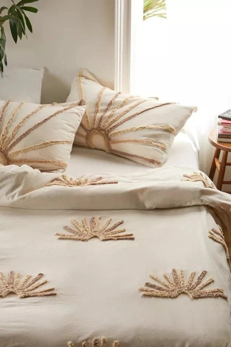 3 Piece Sun Tufted Duvet Cover Set