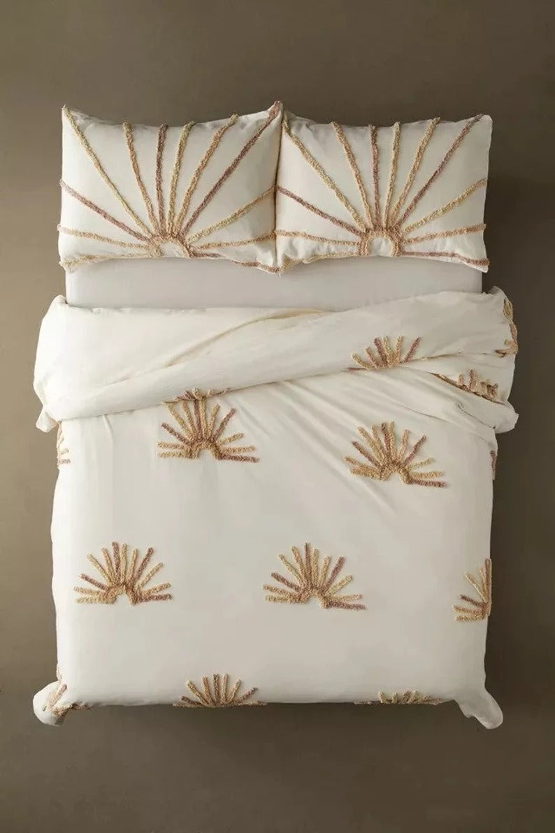 3 Piece Sun Tufted Duvet Cover Set