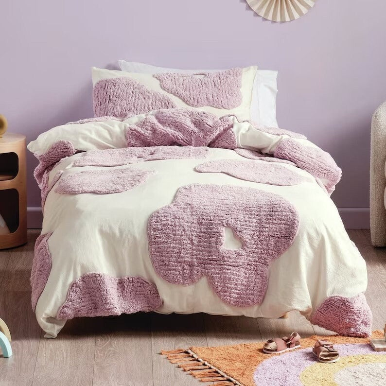 3 PCS Floral Tufted Duvet Cover Set