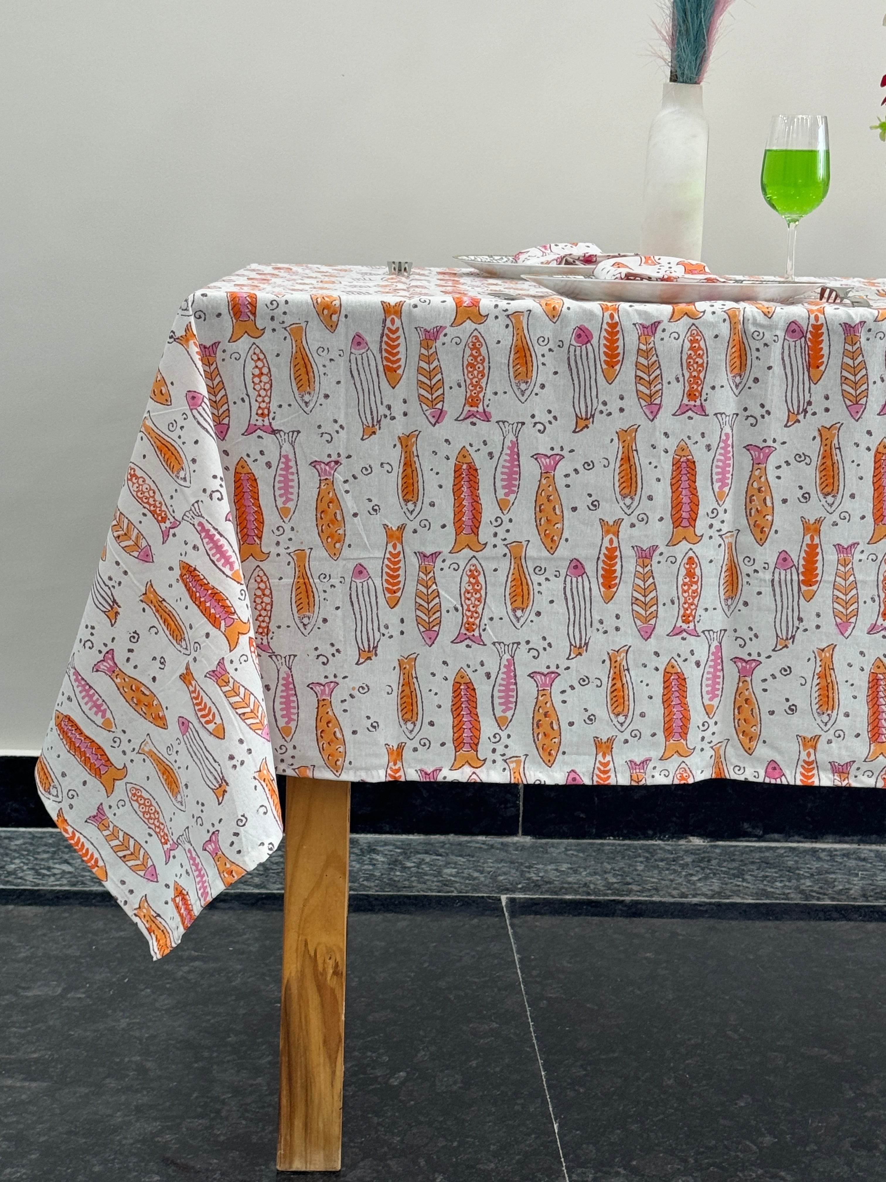 Floral Tablecloth, Block Printed Tablecloths