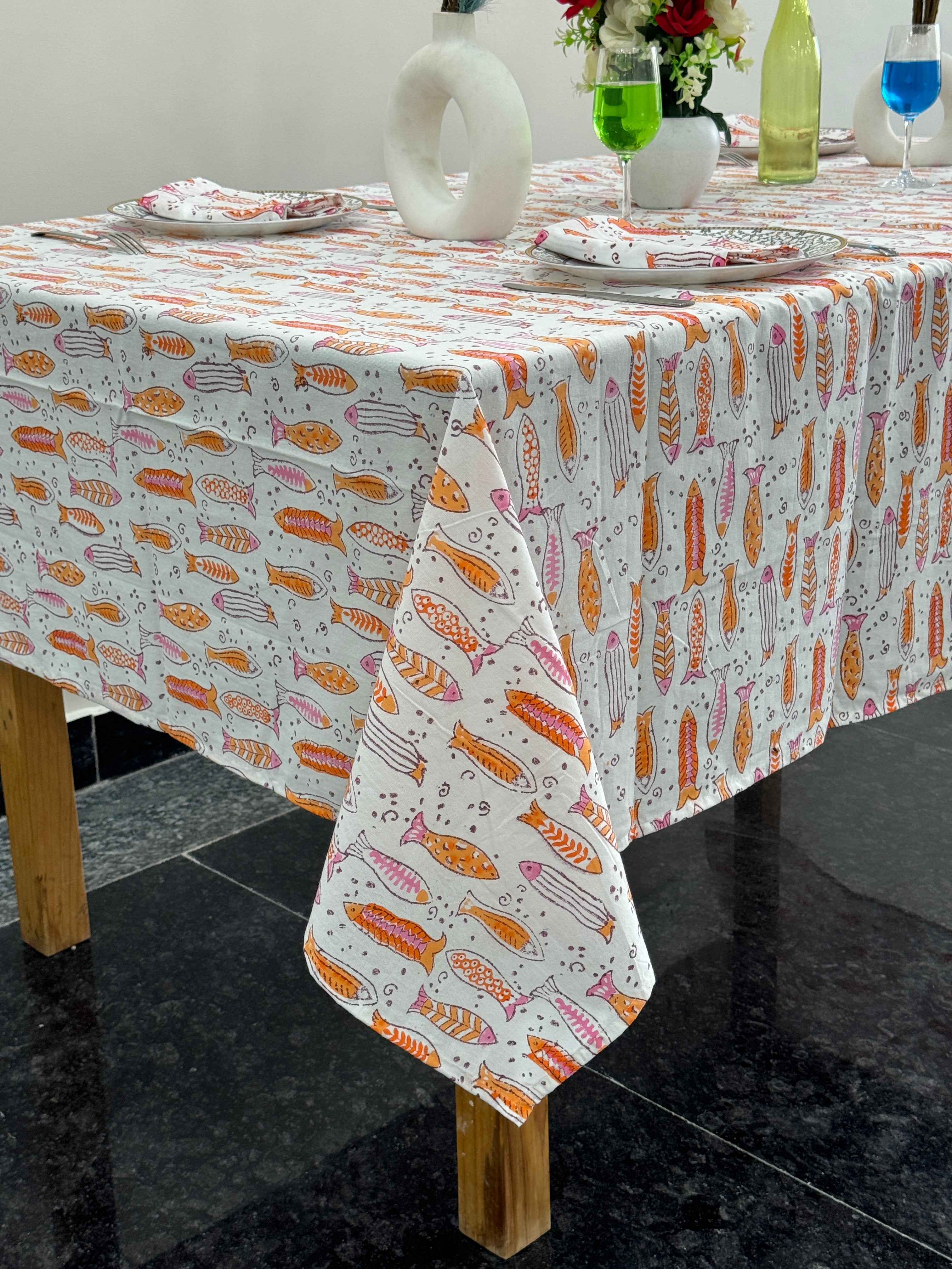 Floral Tablecloth, Block Printed Tablecloths