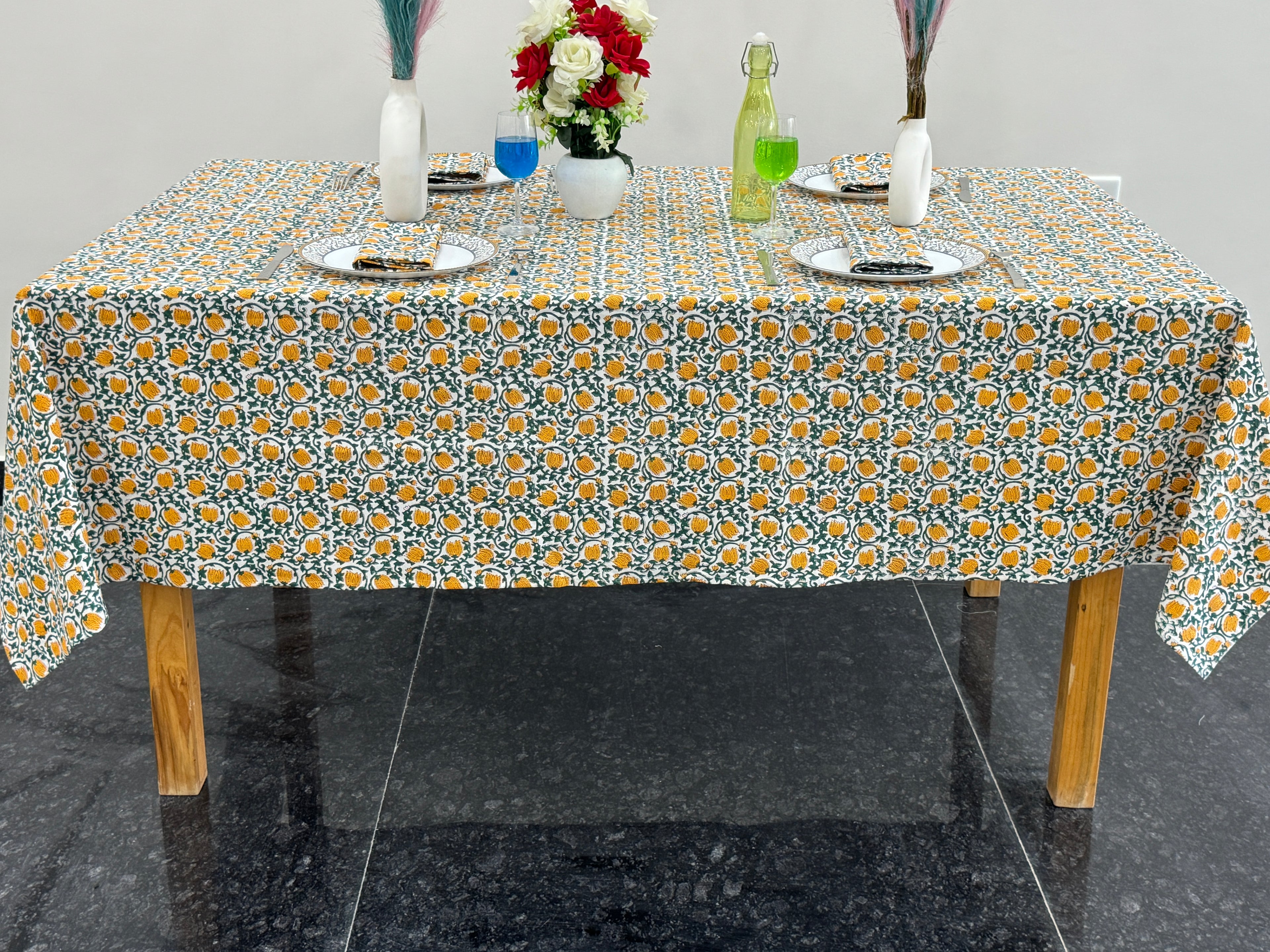 Boho Vintage Block Print Tableclot