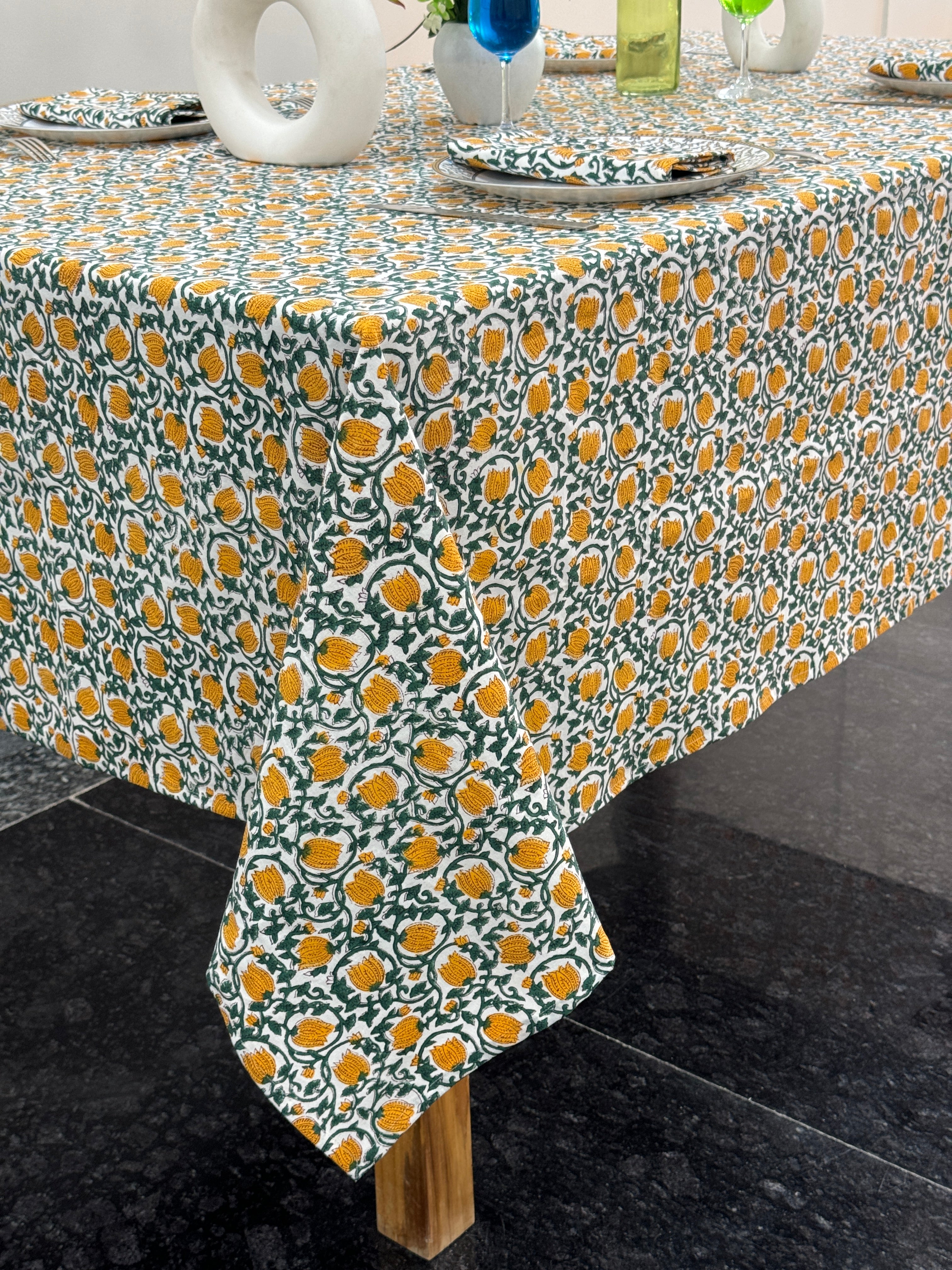 Boho Vintage Block Print Tableclot