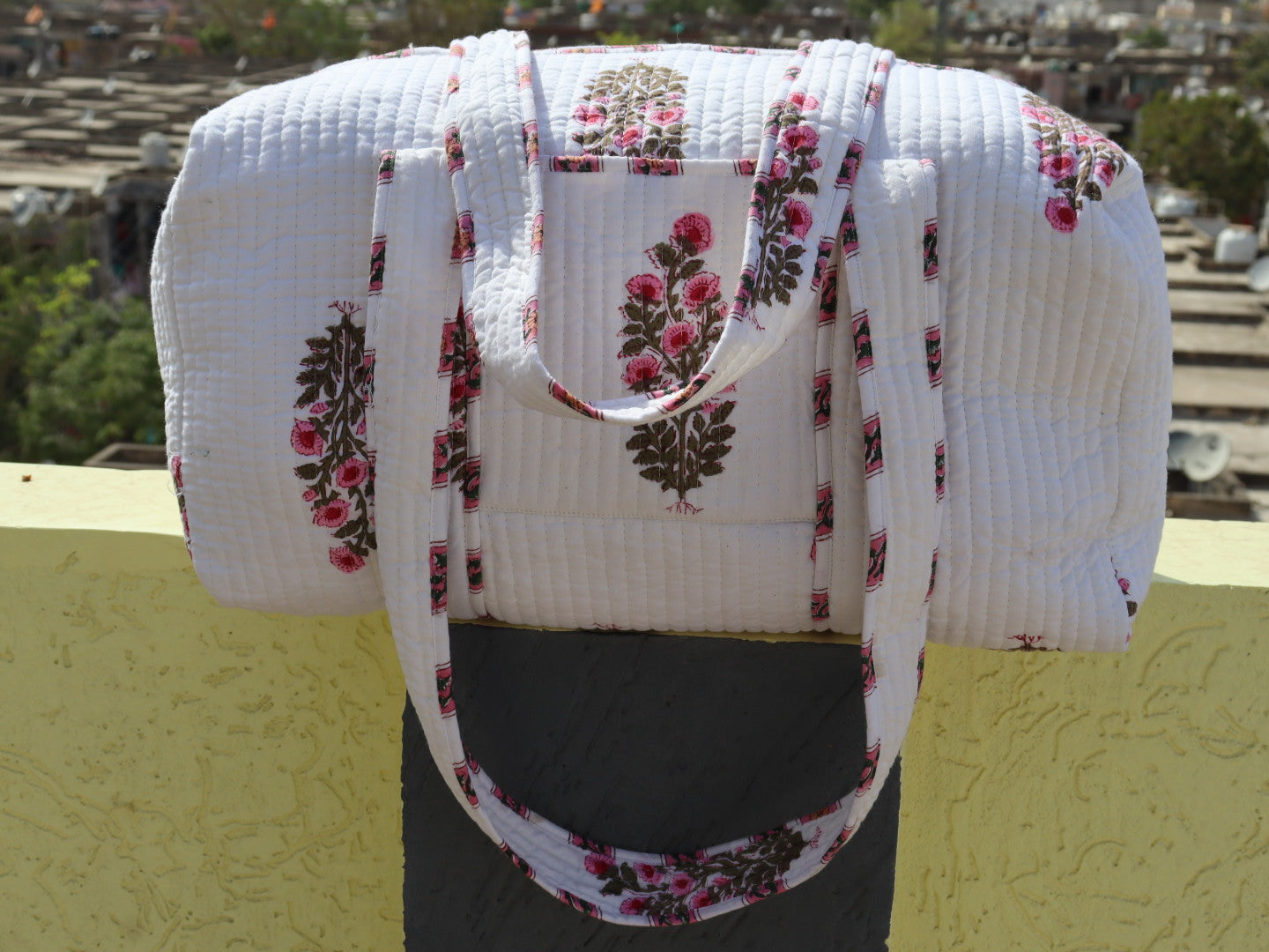 Handmade Cotton Quilted Duffle Bag