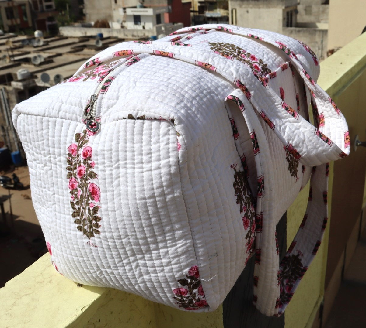 Handmade Cotton Quilted Duffle Bag