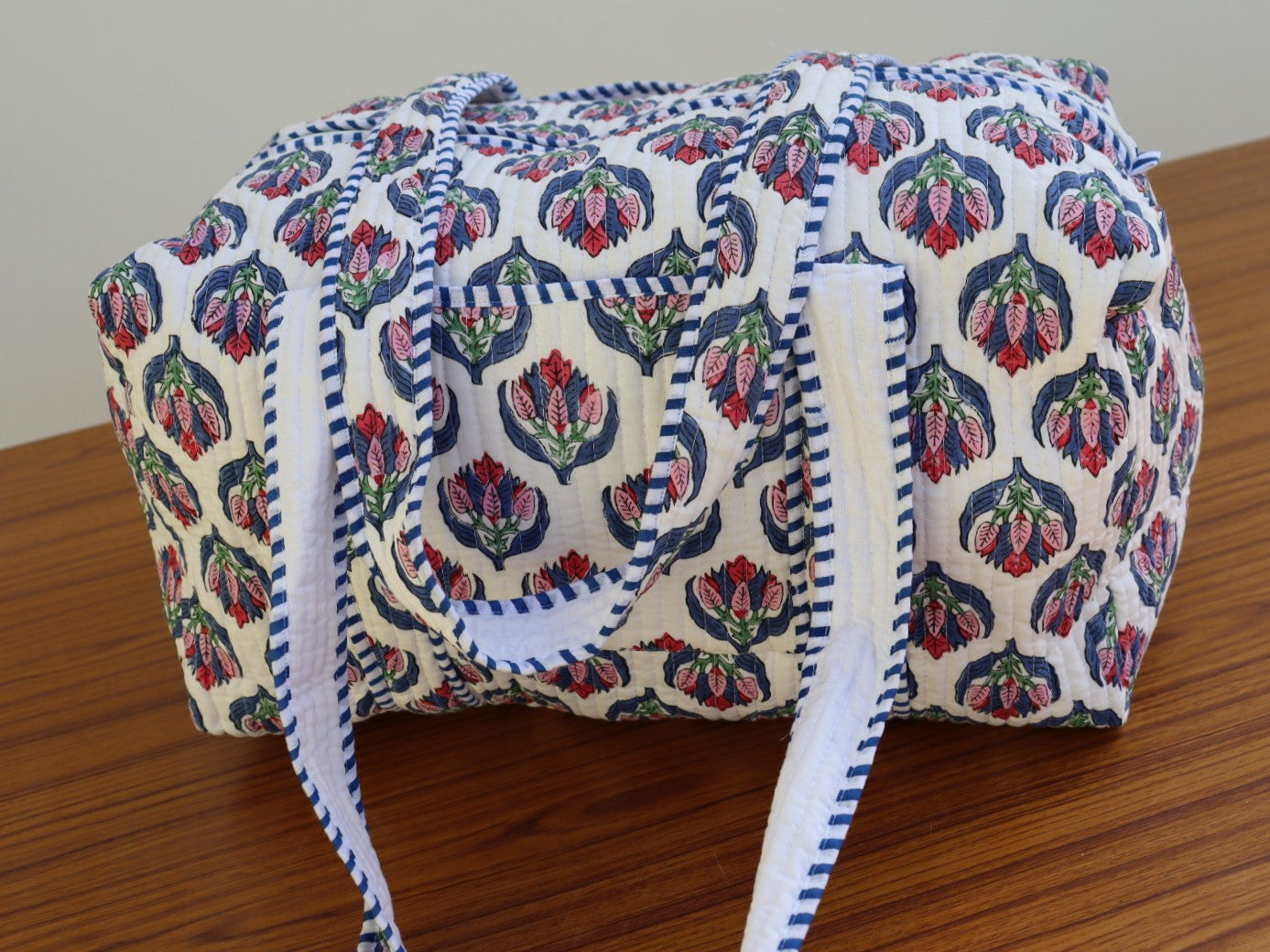 Block Print Weekender Bag For Woman