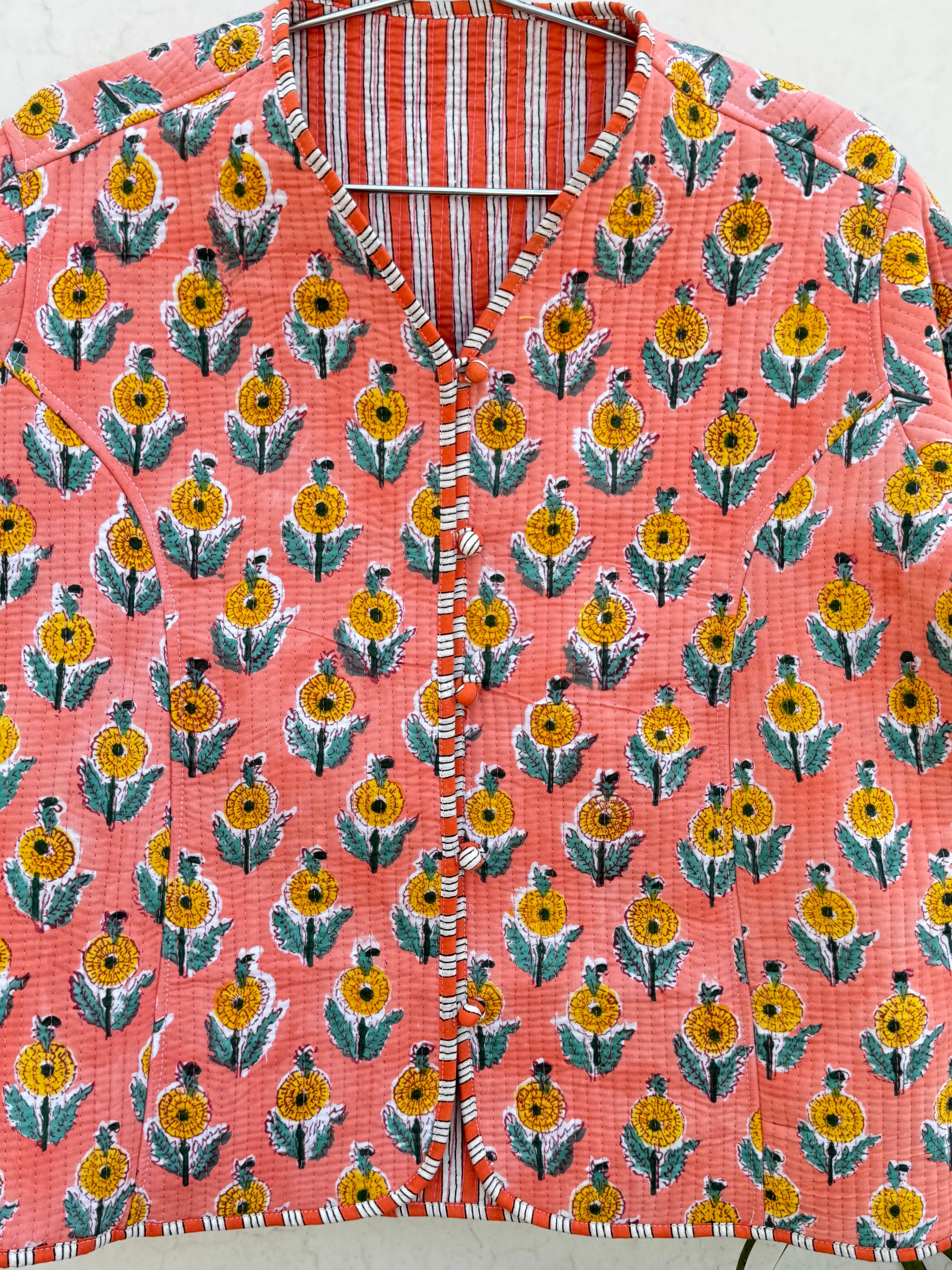 Printed women quilted jacket S