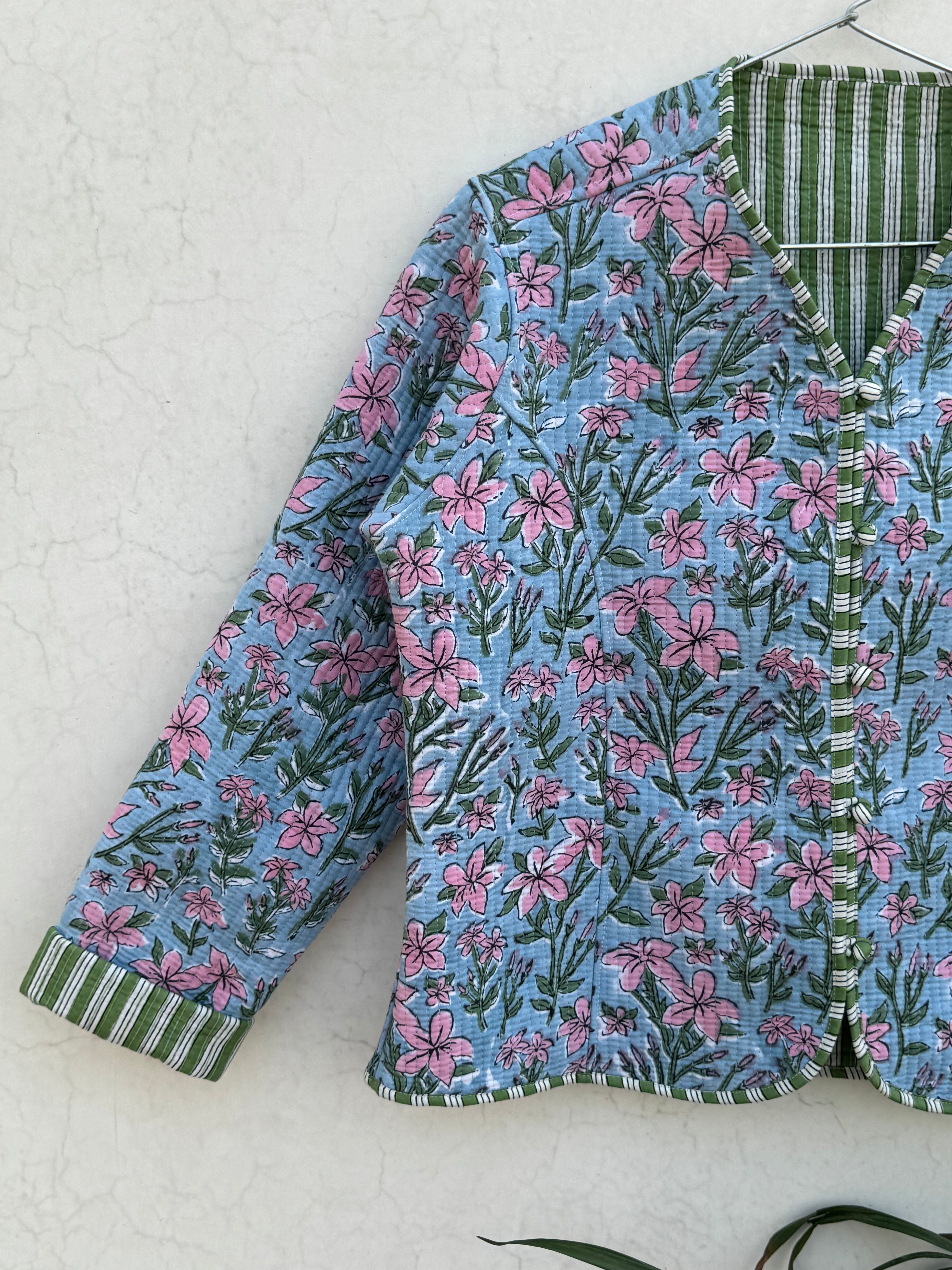 Hand Blocked Printed Quilted Jacket
