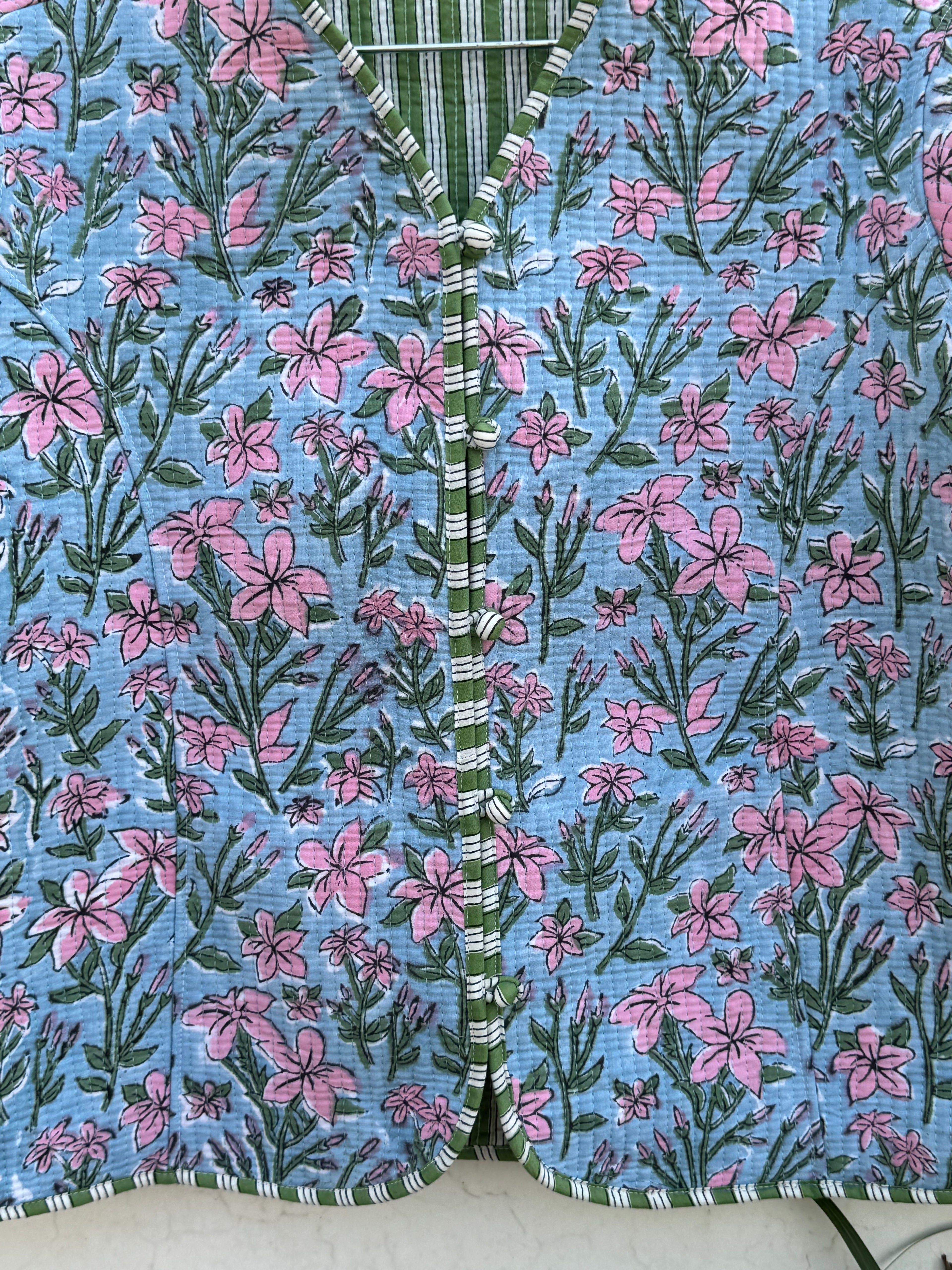 Hand Blocked Printed Quilted Jacket