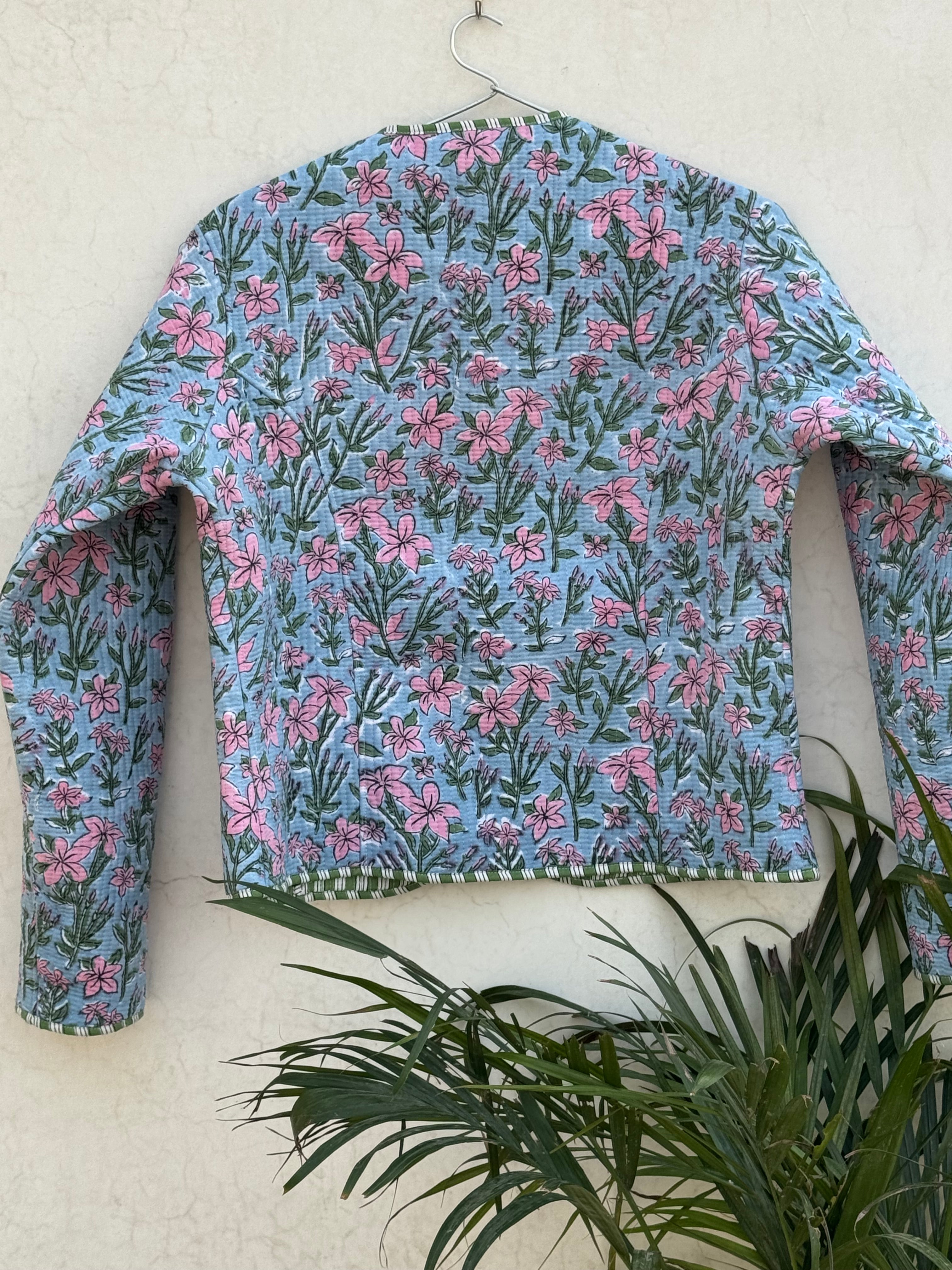 Hand Blocked Printed Quilted Jacket