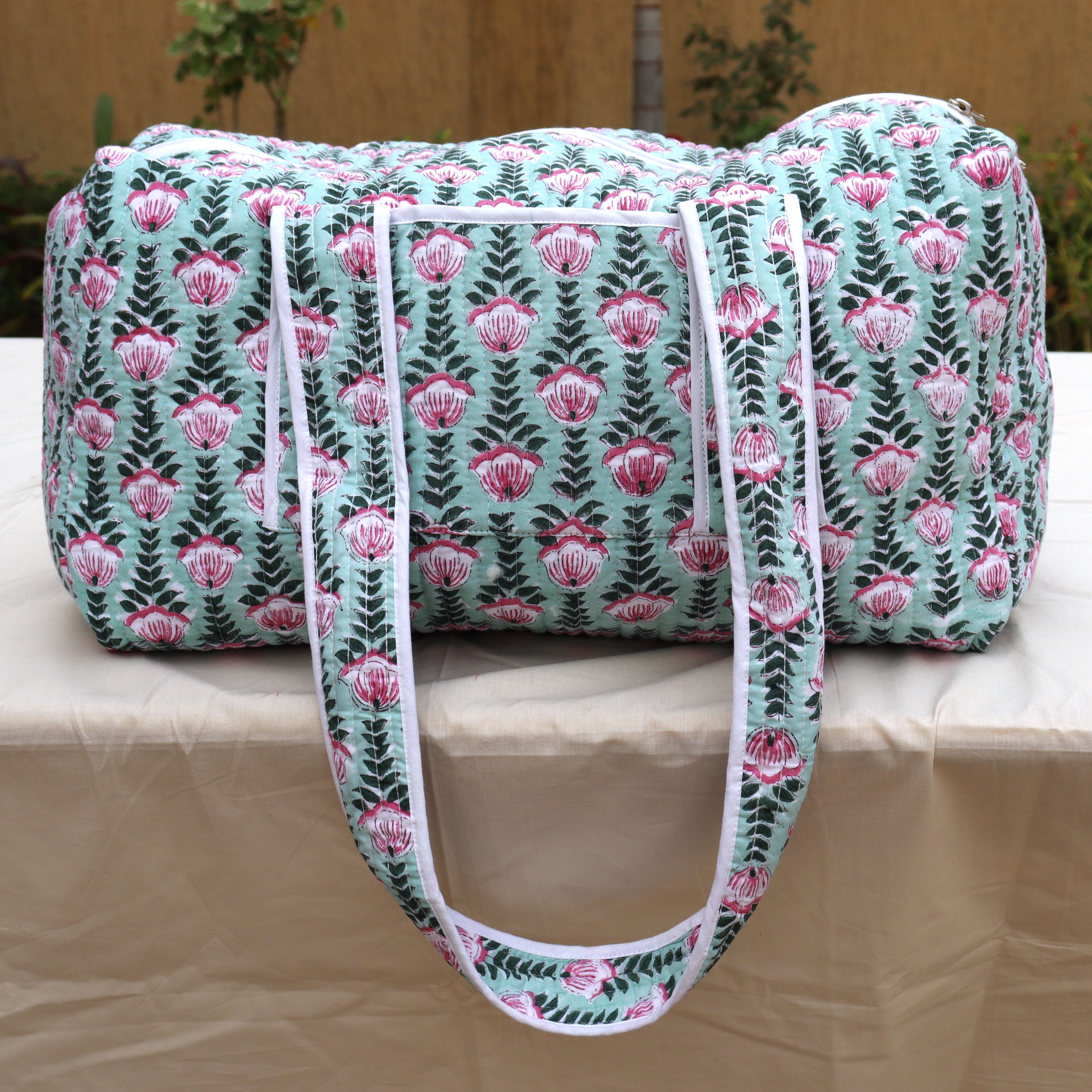 Cotton Quilted Weekend Duffle Bag