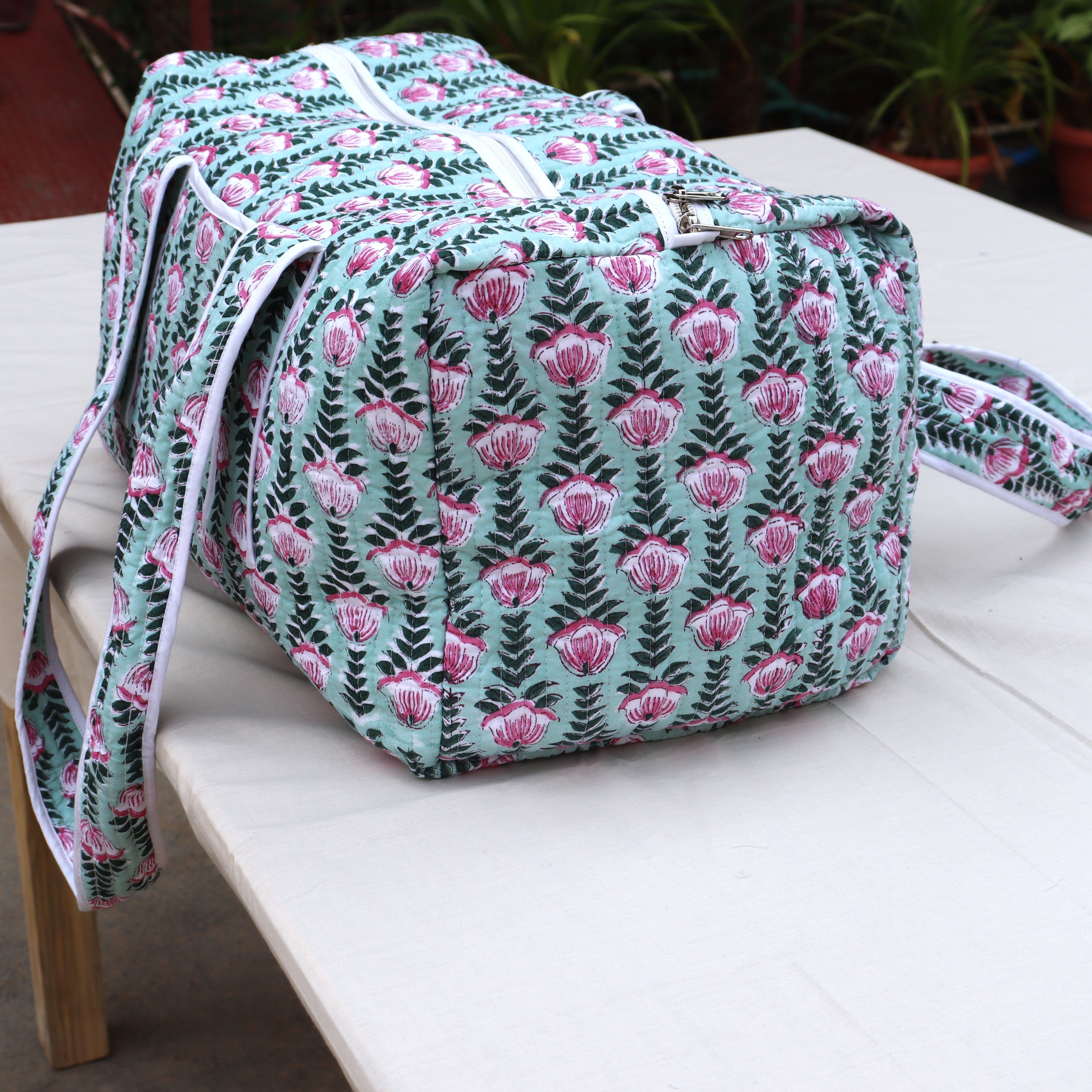 Cotton Quilted Weekend Duffle Bag