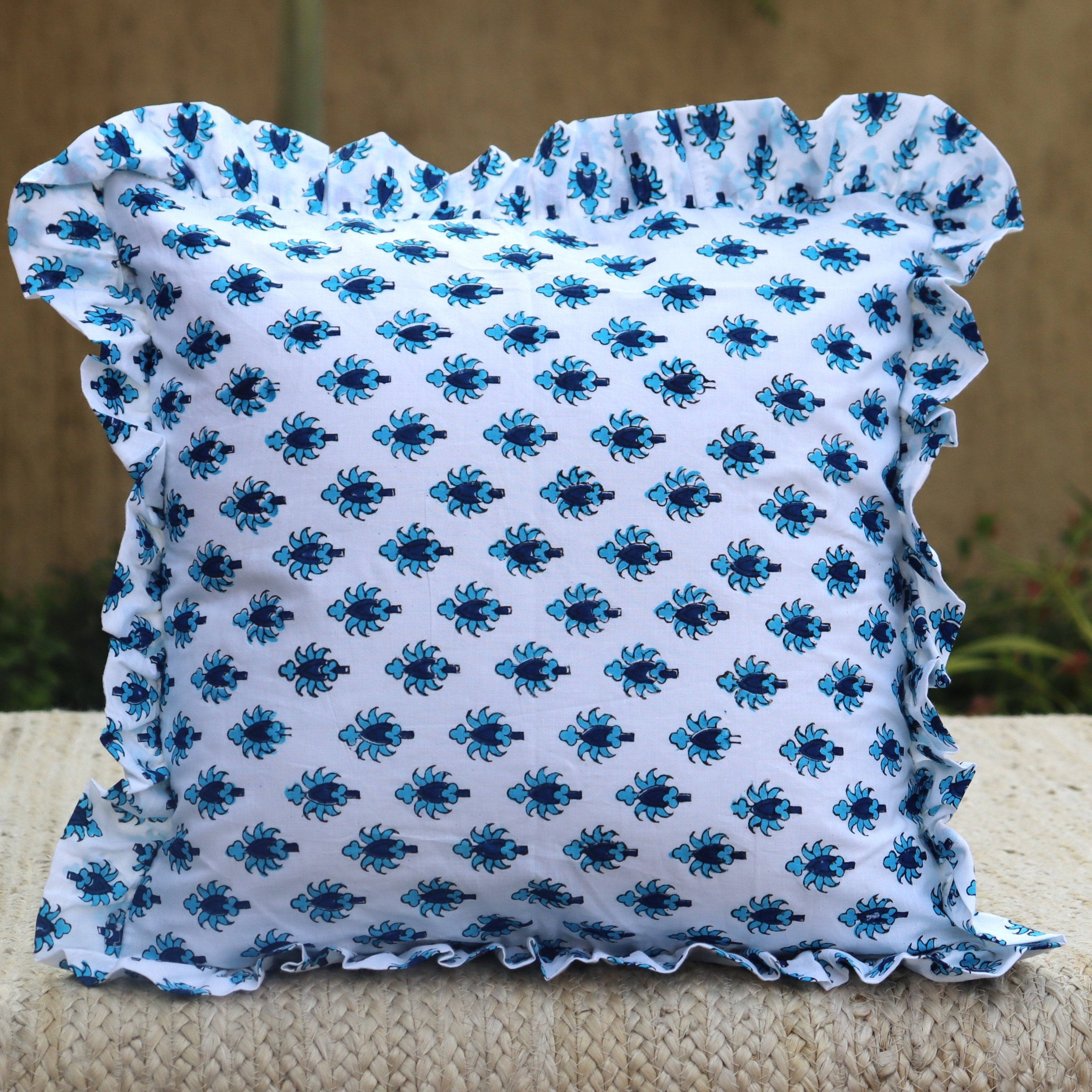 Block Printed Cotton Pillow Cover