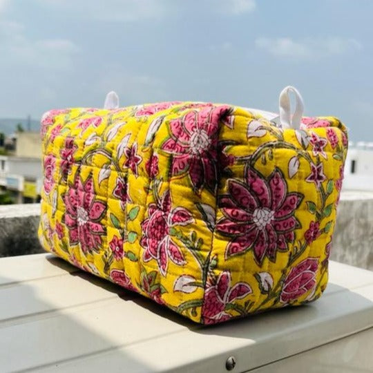 Block Print Cosmetic Bag