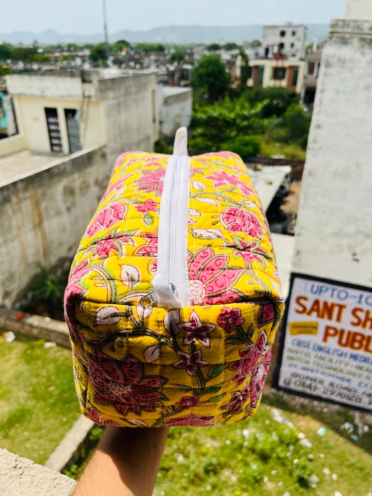 Block Print Cosmetic Bag