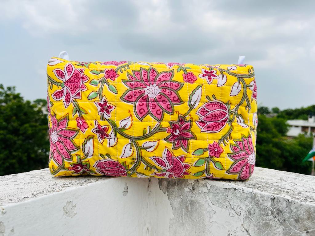 Block Print Cosmetic Bag