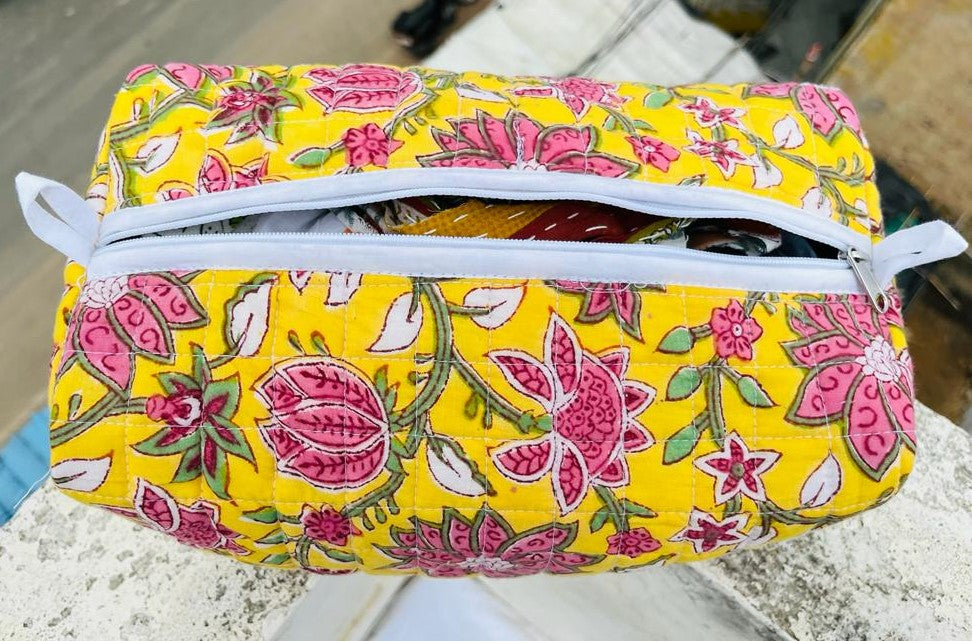 Block Print Cosmetic Bag