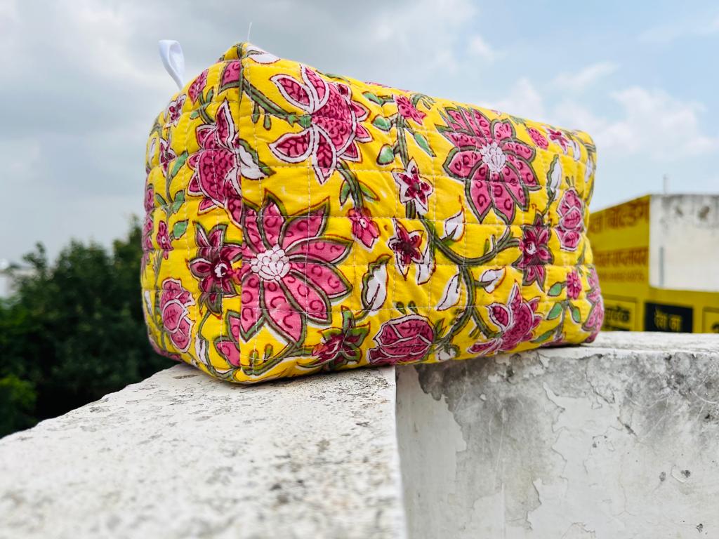 Block Print Cosmetic Bag