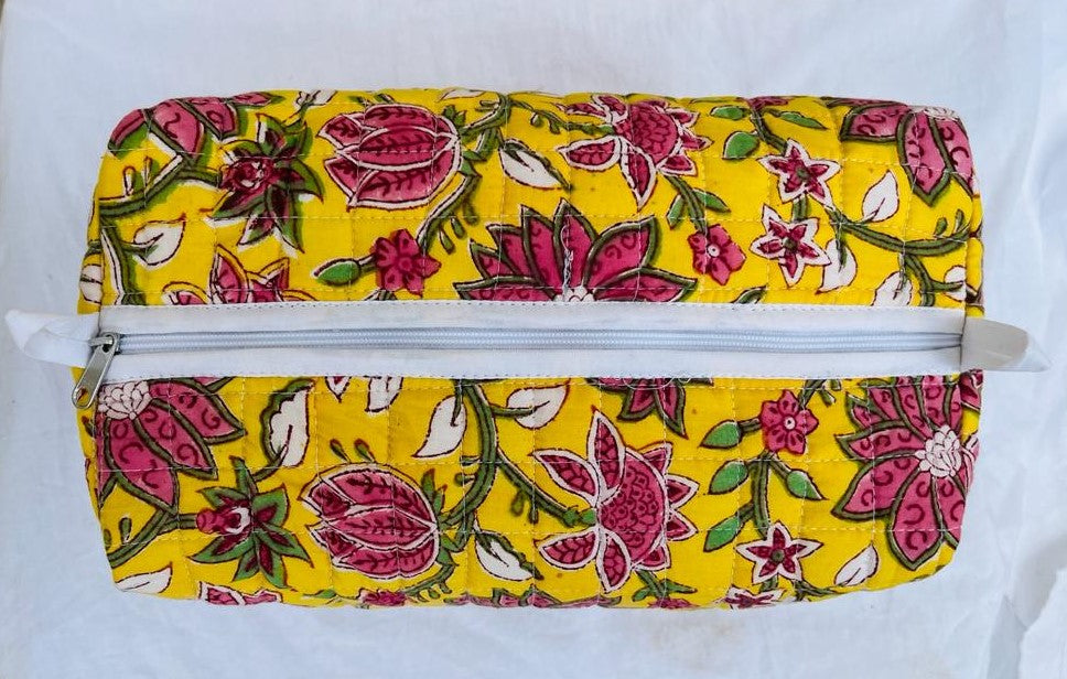 Block Print Cosmetic Bag