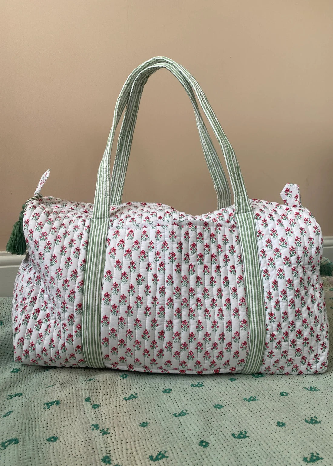 Quilted overnight duffle bag online