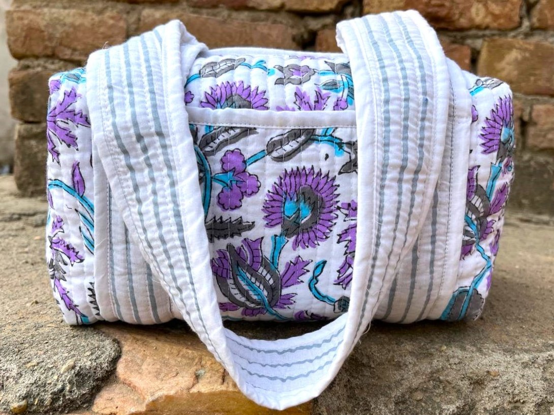 Handmade Large Cotton Quilted Bag