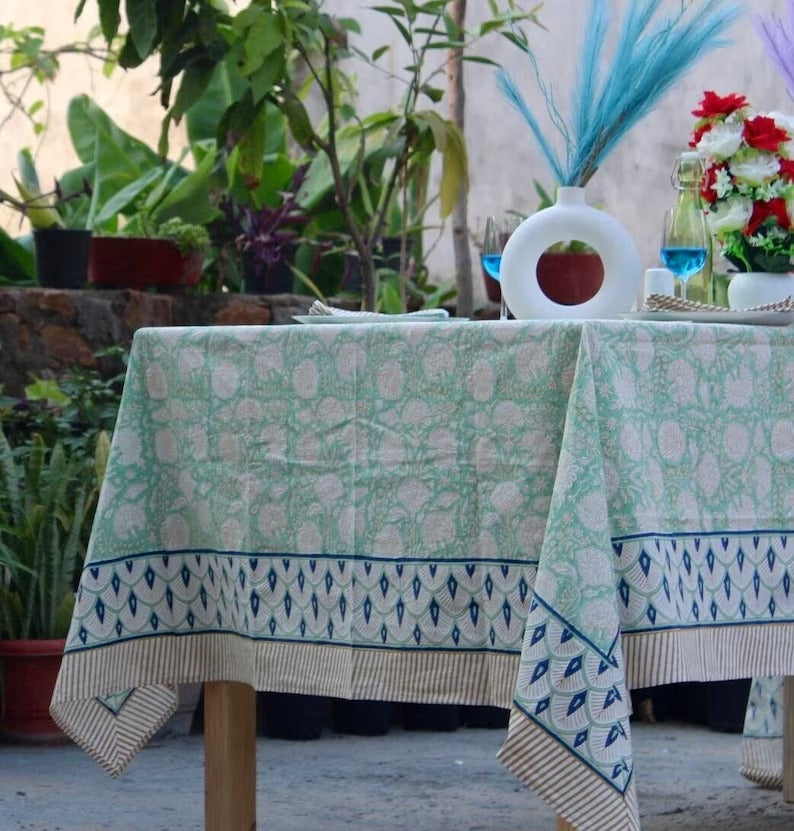 Hand Blocked Tablecloth