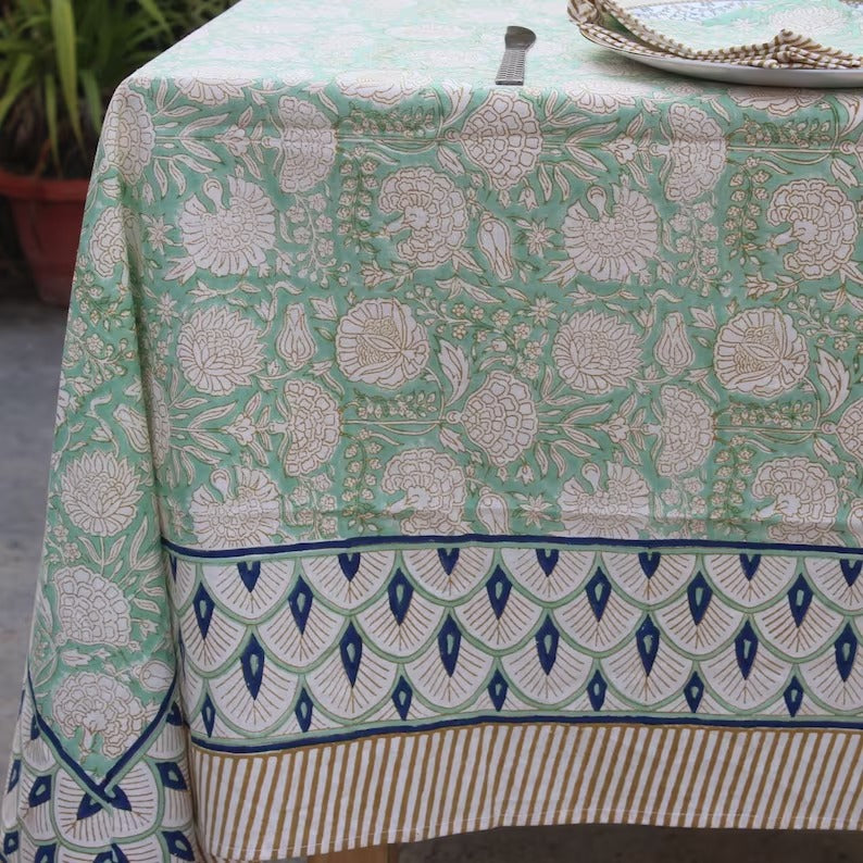 Hand Blocked Tablecloth