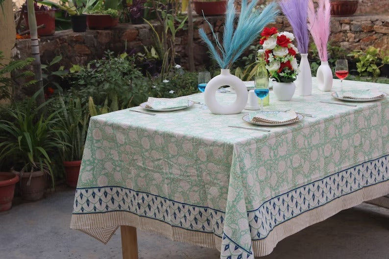 Hand Blocked Tablecloth