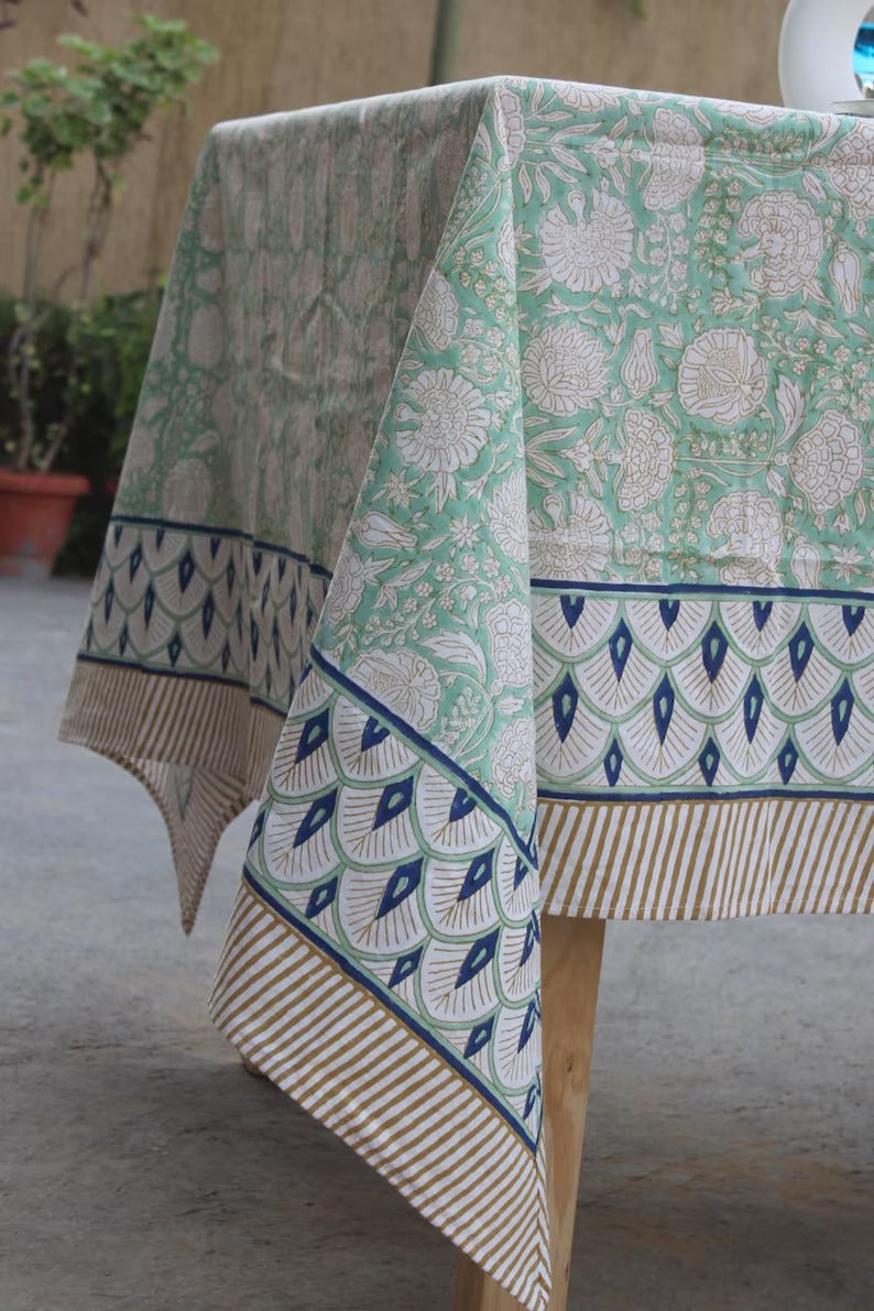 Hand Blocked Tablecloth