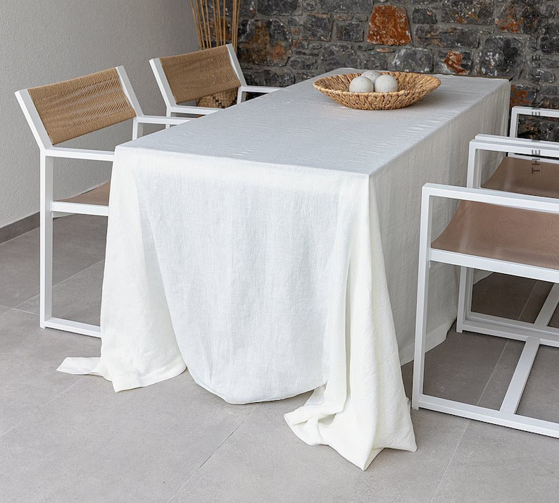 Indian Cotton Off White Tablecloths