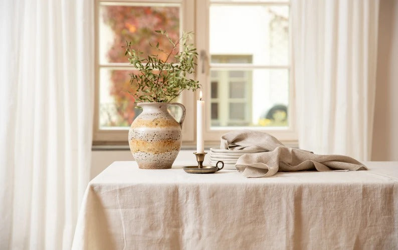 Natural Tablecloth For Dining Table Decor