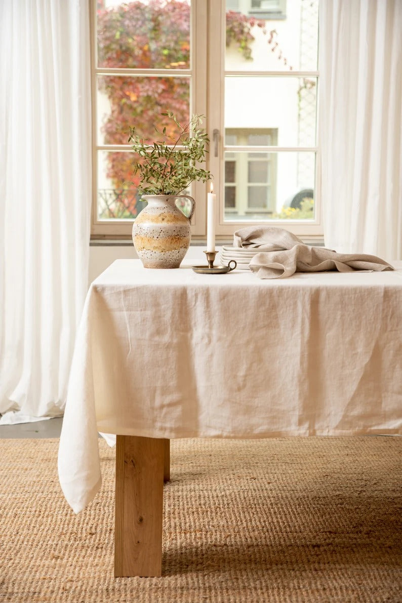Natural Tablecloth For Dining Table Decor