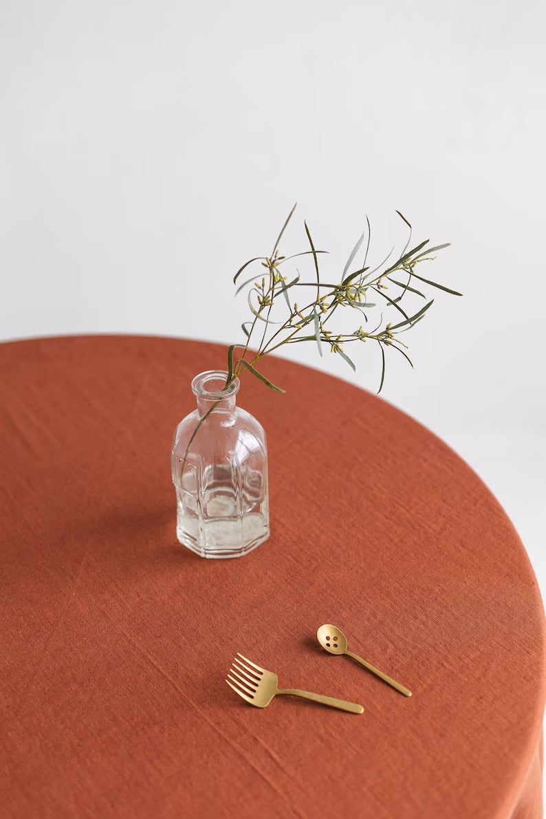 100% Cotton Rust Tablecloth