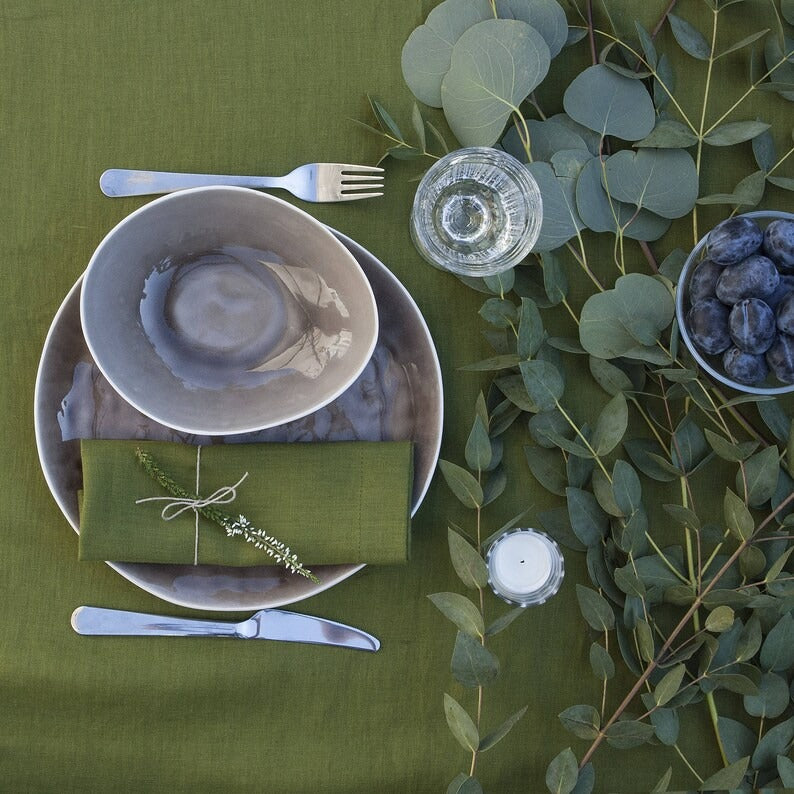 Moss Green Table Cover & Napkin Set