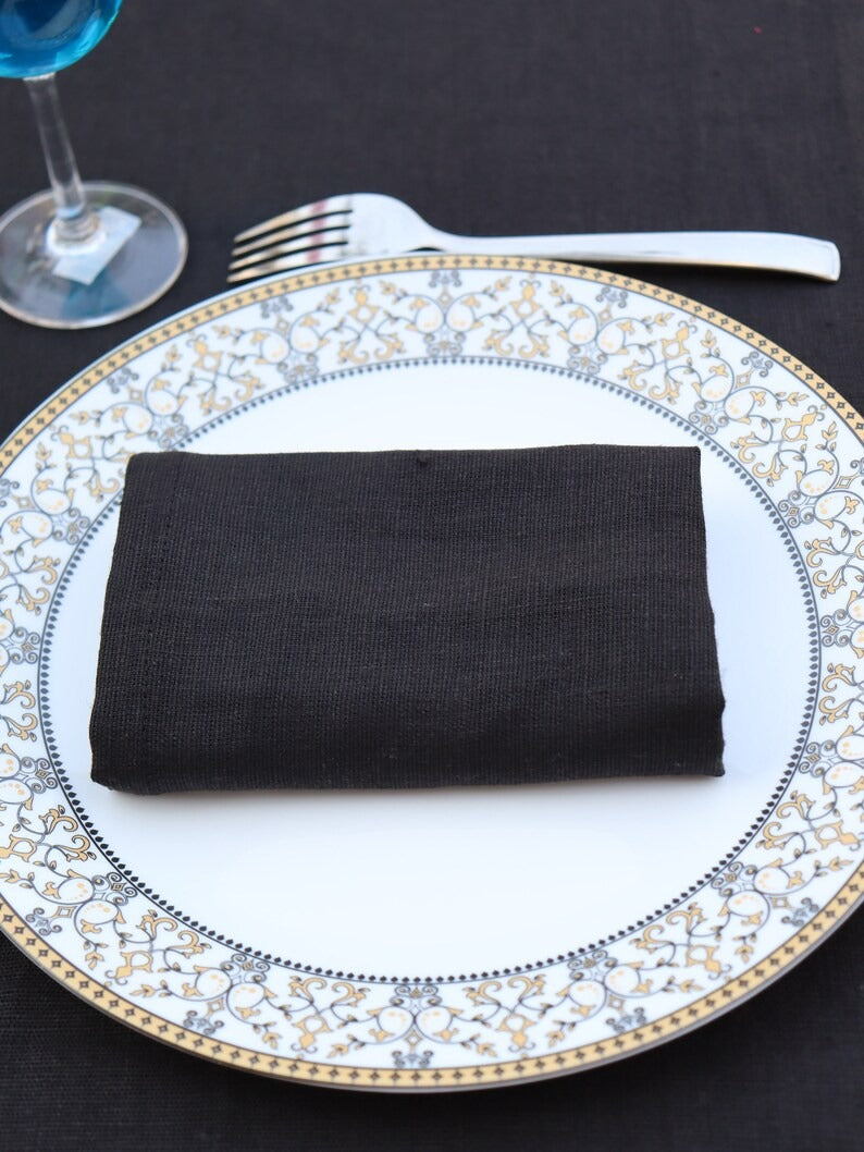 Cotton Black Tablecloth