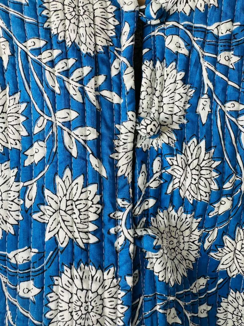 Block Print Quilted Jacket For Women