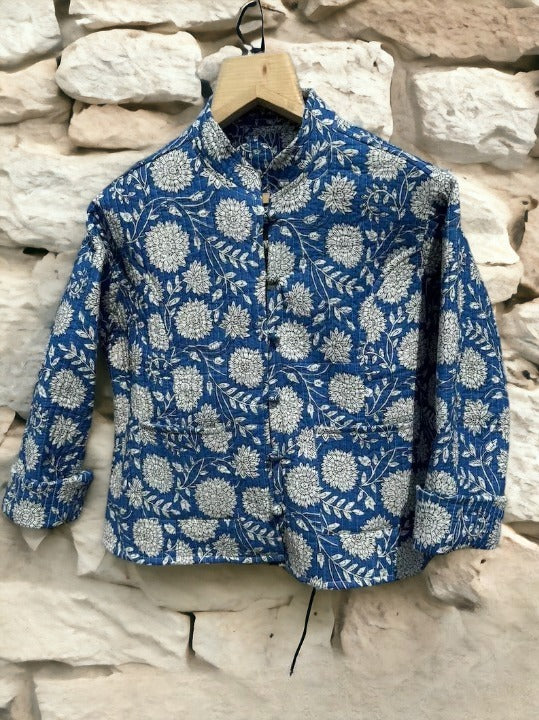 Block Print Quilted Jacket For Women