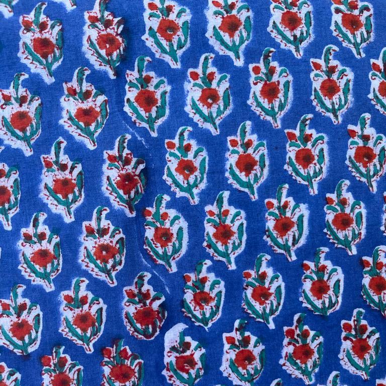 Quilted Block Printed Cosmetic Bag