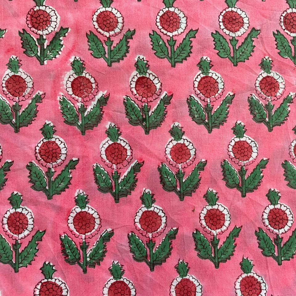 Block/ Floral Print Cosmetic Bag