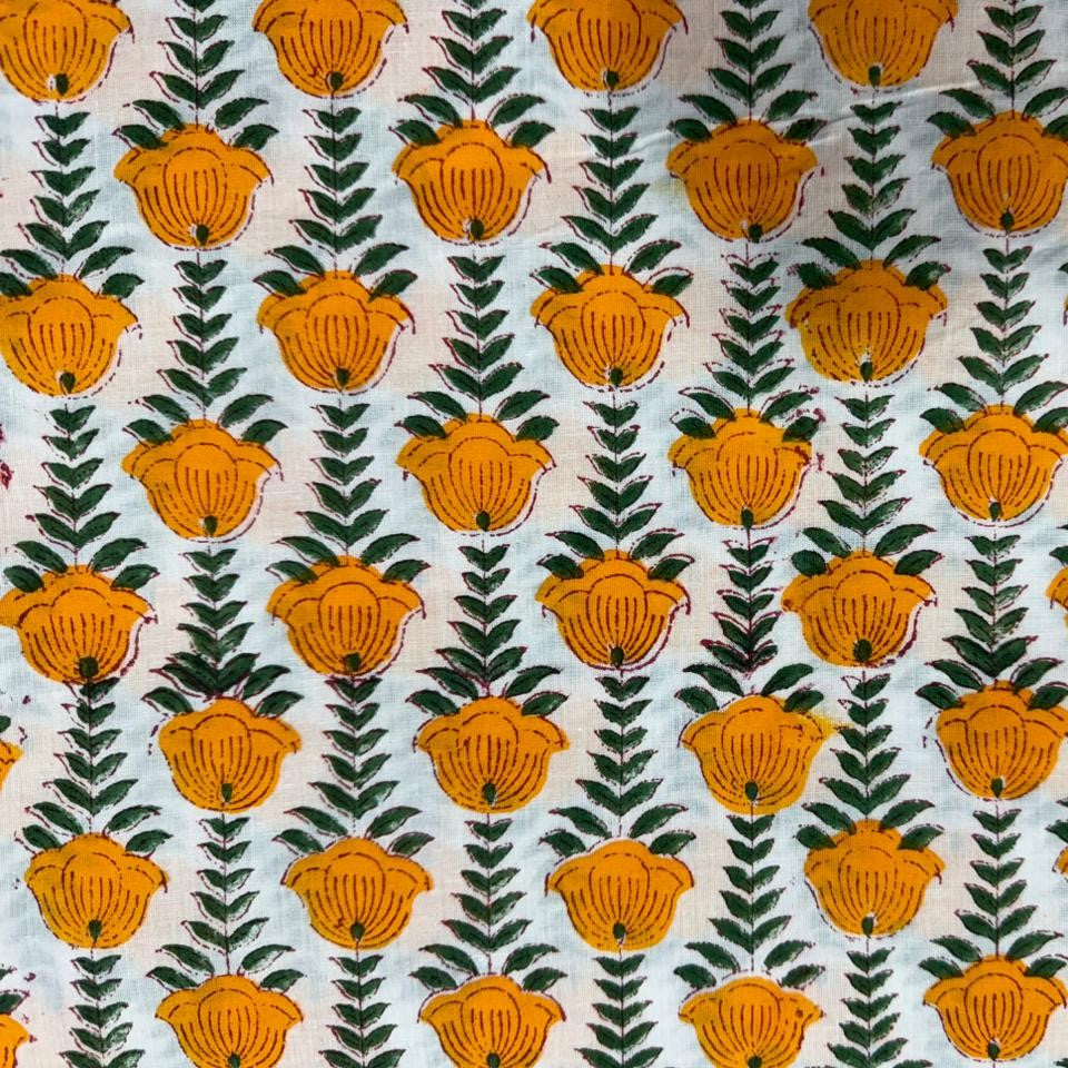 Quilted Block Printed Cosmetic Bag