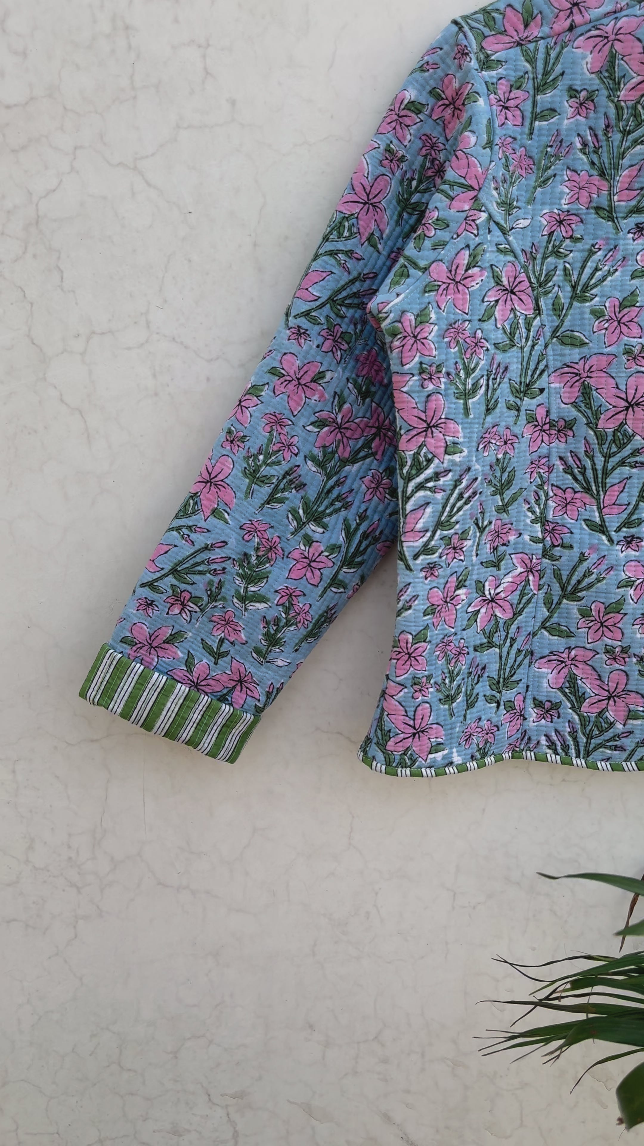 Hand Blocked Printed Quilted Jacket