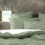 sage green tufted duvet cover