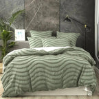 sage green tufted duvet cover