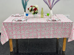 Hand Block Printed Tablecloth Handmade Tablecloth Rectangle Floral Dining Table Cover Boho Home,Custom Size Kitchen Tablecloth ,Gift For Her