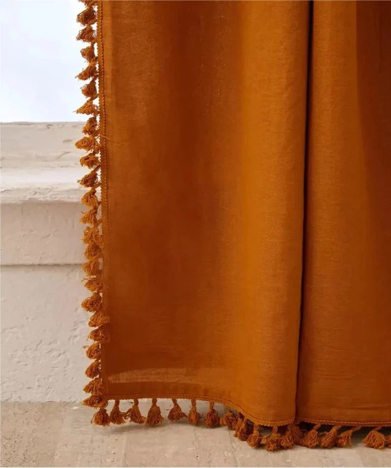 Burnt Orange Cotton Curtains
