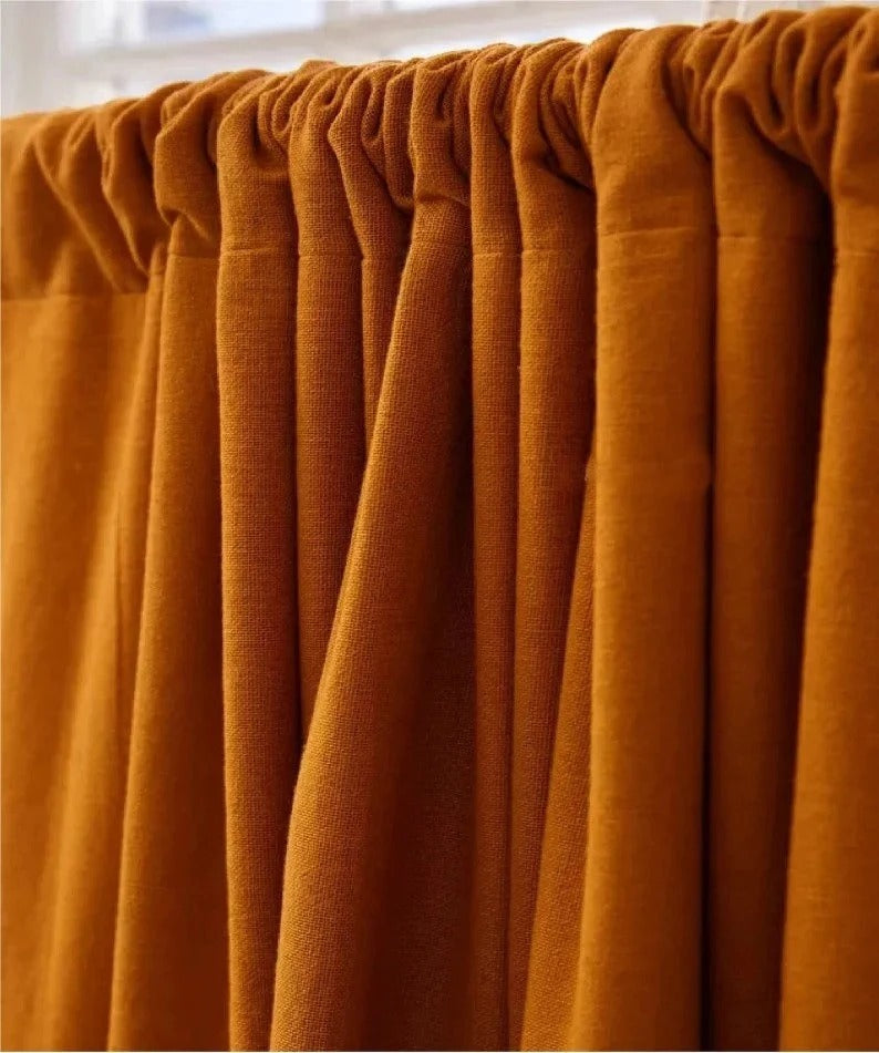 Burnt Orange Cotton Curtains