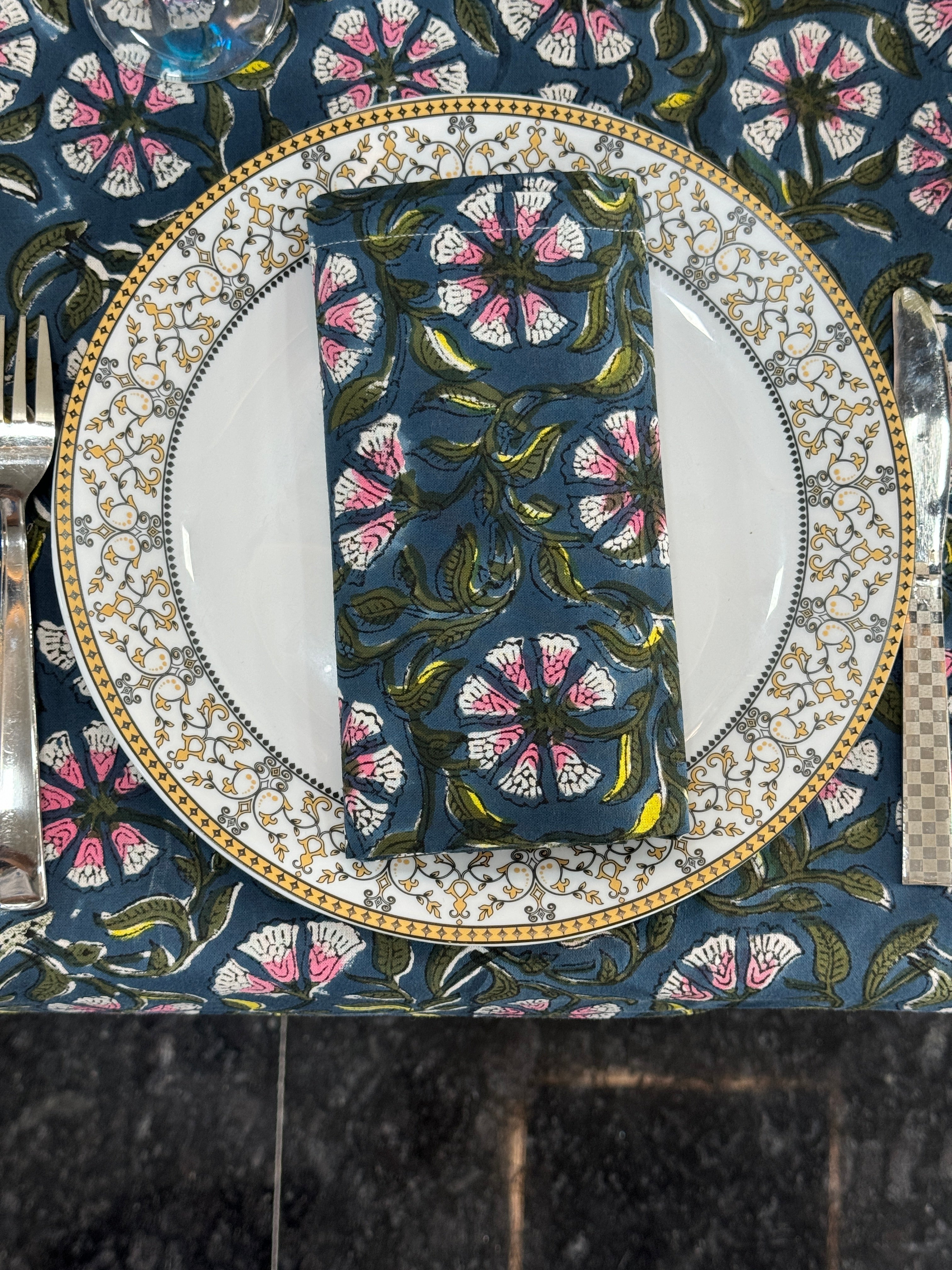 Floral Print Cotton Napkins
