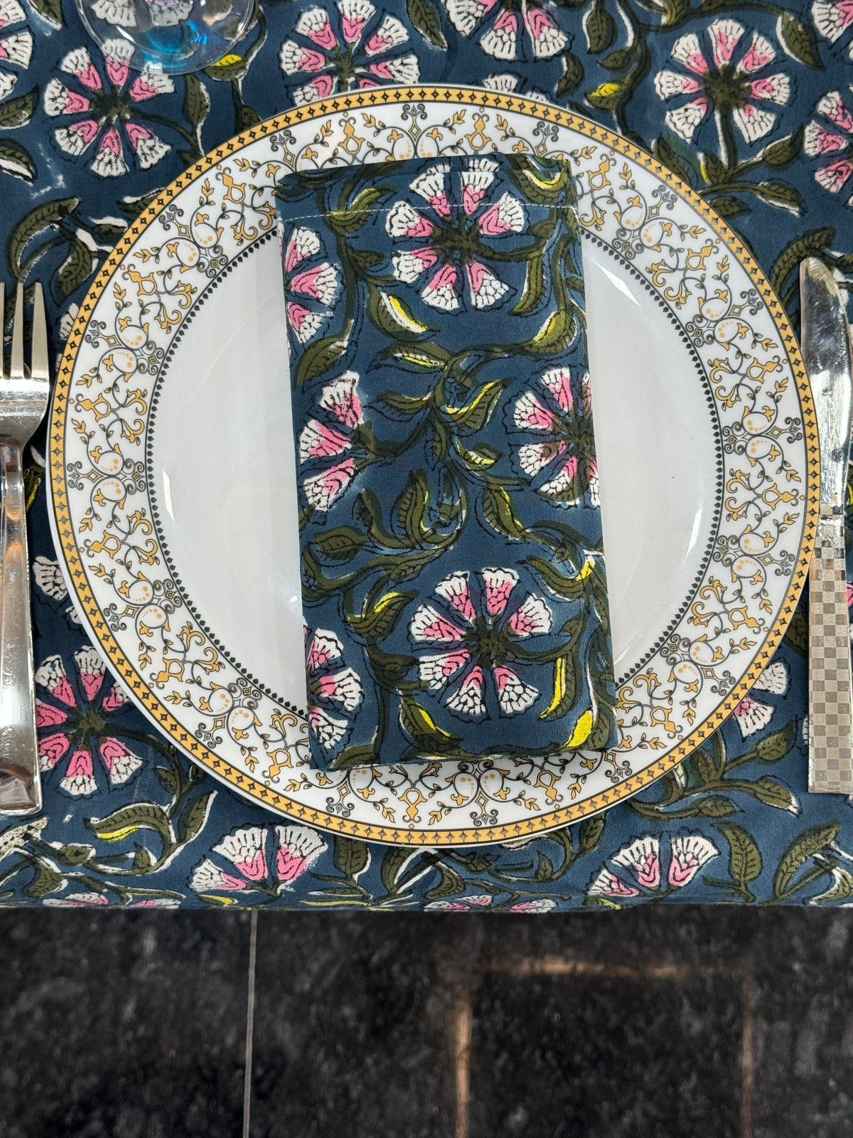 Floral Print Cotton Napkins