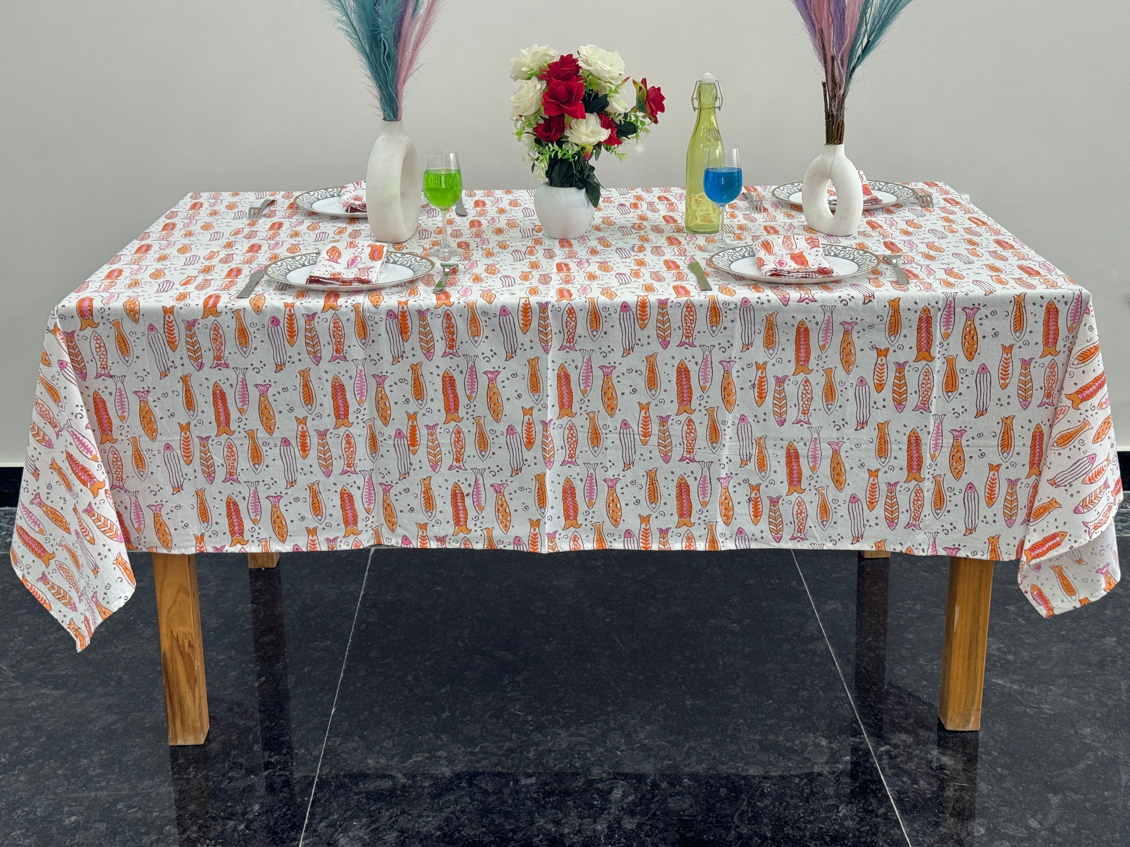 Floral Tablecloth, Block Printed Tablecloths