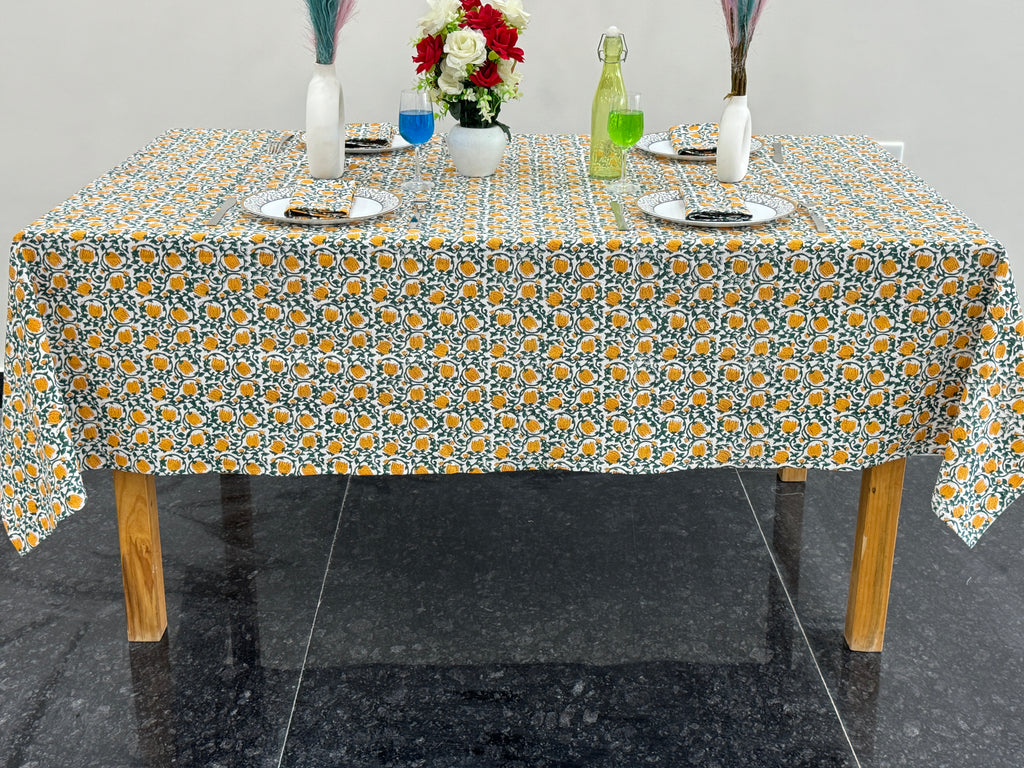 Boho Vintage Block Print Tableclot